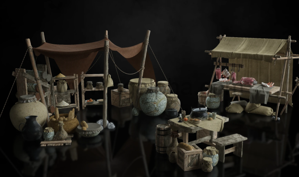 Kitbash3D –道具：中世纪市场