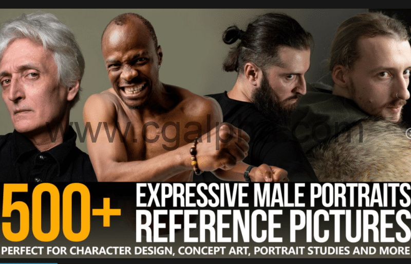 500张夸张表情参考图片 Expressive Male Portraits Reference Pictures