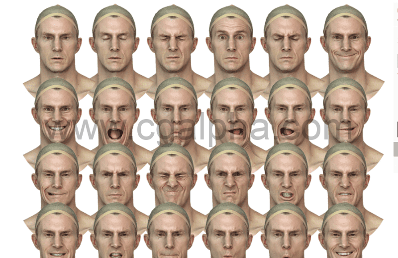 3DScan Store – 30种男性表情扫描模型 Expression Bundle3D模型 -36