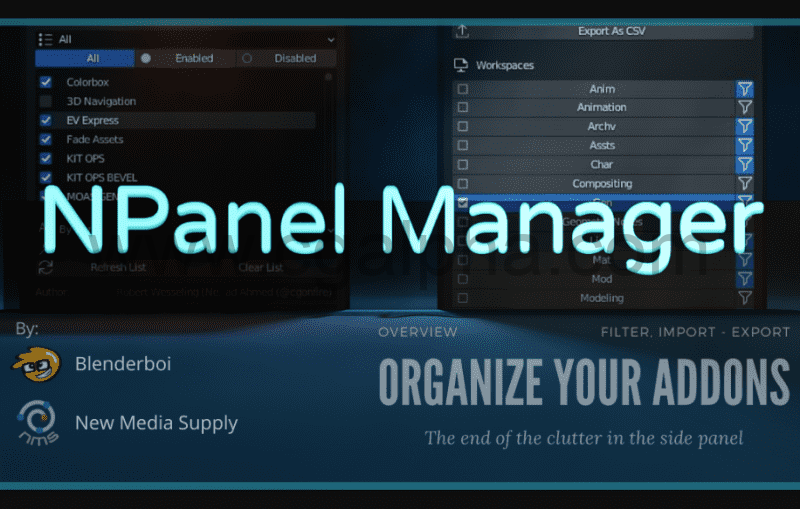 Blender插件 – N面板管理器插件 N Panel Manager