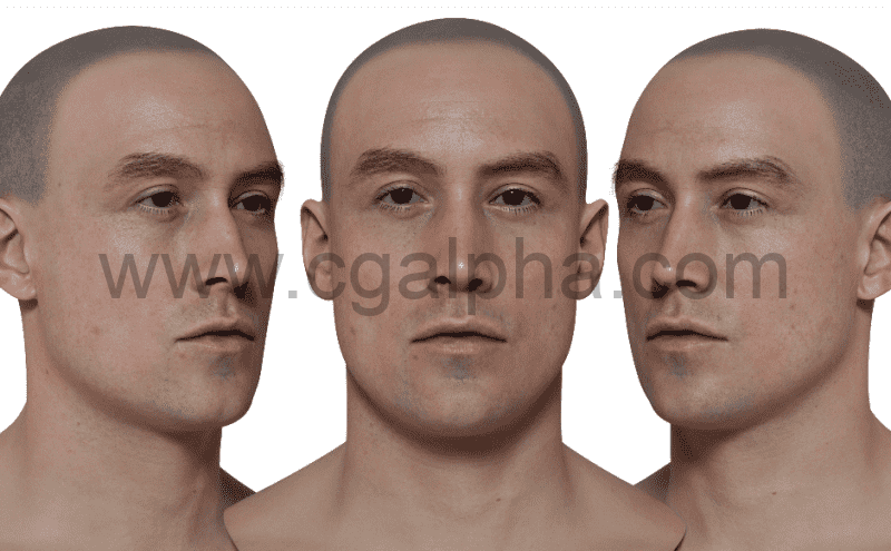 3DScan Store – 高清男性头部模型 HD Male 3D Head Model 10