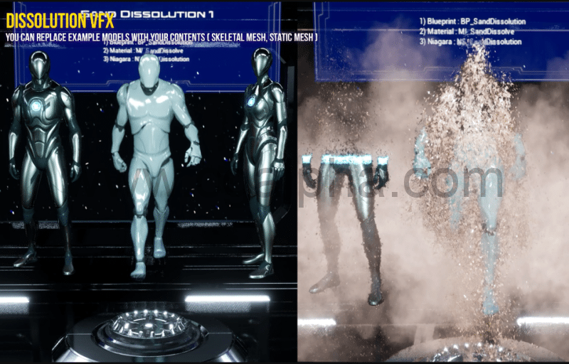 【UE5】Niagara特效资产包 Dissolution VFX Pack using Niagara
