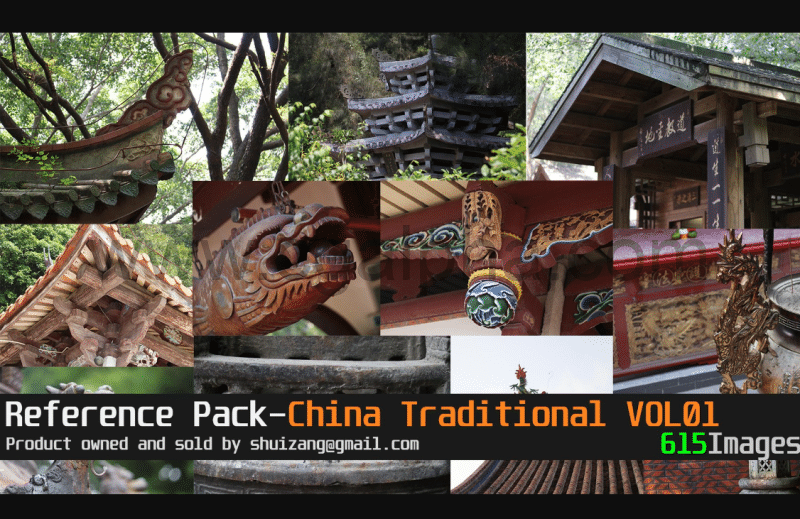 615 张中国传统建筑道具参考照片 Reference Pack-China Traditional Vol01