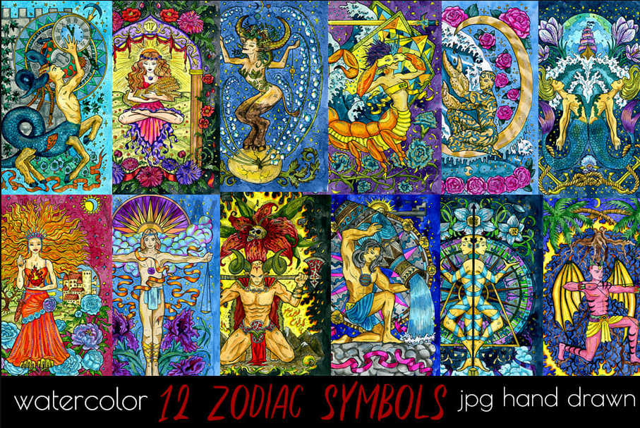 幻想十二生肖符号 Fantasy Zodiac Symbols